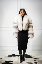 Women's Charlotte Crop Fox Bomber [Arctic Fox]