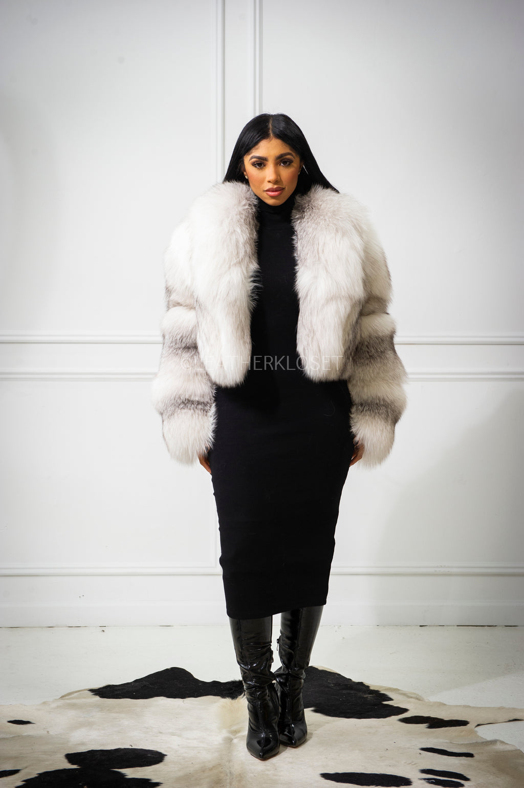 Women's Charlotte Crop Fox Bomber [Arctic Fox]