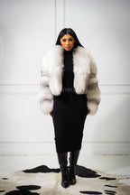 Women's Charlotte Crop Fox Bomber [Arctic Fox]