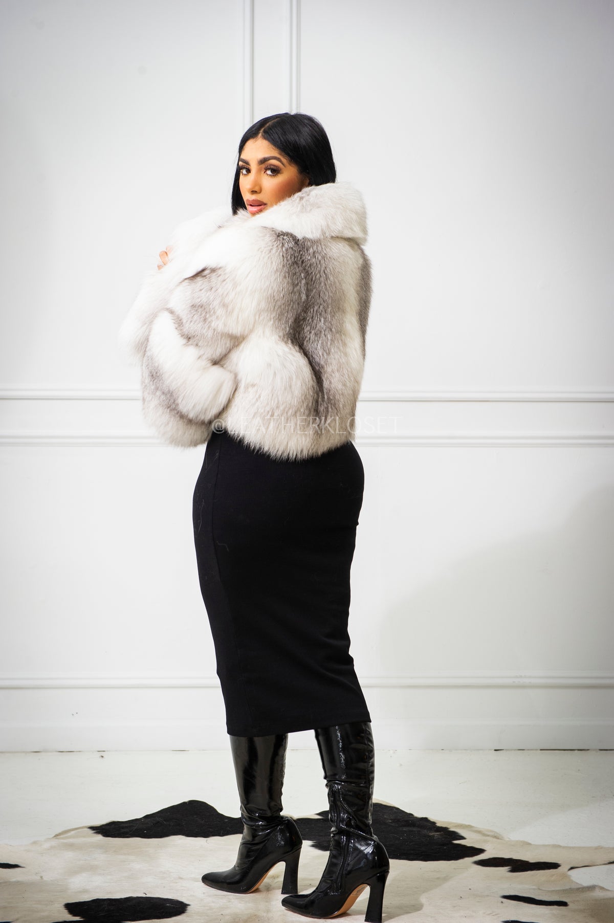 Women's Charlotte Crop Fox Bomber [Arctic Fox]