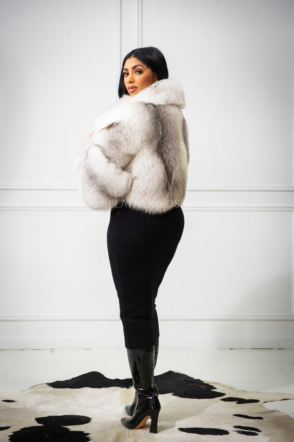Women's Charlotte Crop Fox Bomber [Arctic Fox]
