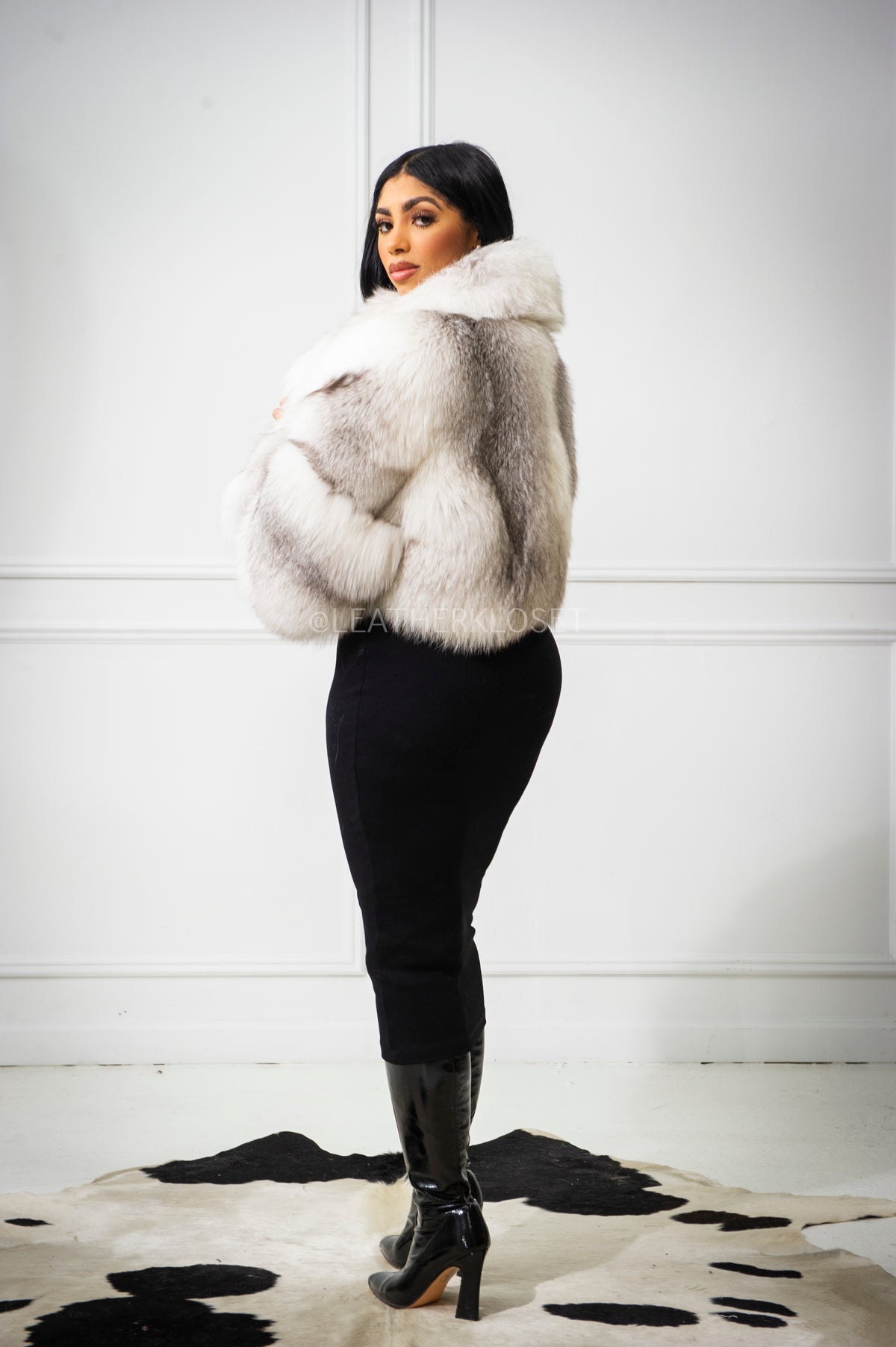 Women's Charlotte Crop Fox Bomber [Arctic Fox]