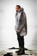 Men's Noel 3/4 Fox Fur Coat [Silver]