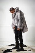 Men's Noel 3/4 Fox Fur Coat [Silver]