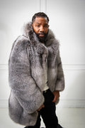 Men's Noel 3/4 Fox Fur Coat [Silver]