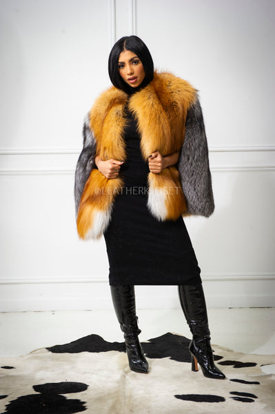完売【sheller】FOX fur cape coat FOX fur cape coat – shéller / シェリエ