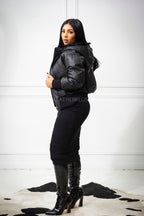 Women's Kimora Leather And Rex Reversible Jacket [Black]
