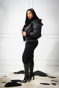 Women's Kimora Leather And Rex Reversible Jacket [Black]