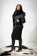 Women's Kimora Leather And Rex Reversible Jacket [Black]