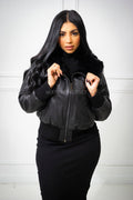 Women's Kimora Leather And Rex Reversible Jacket [Black]