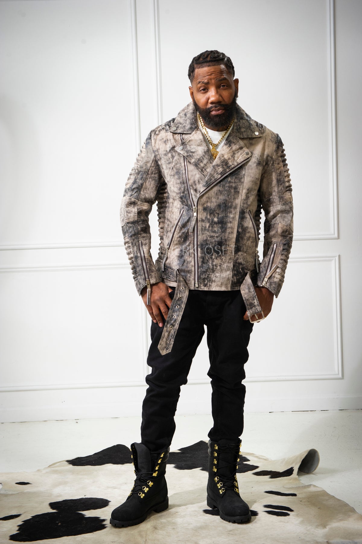 Men's Trey Biker Jacket [Marble Beige]