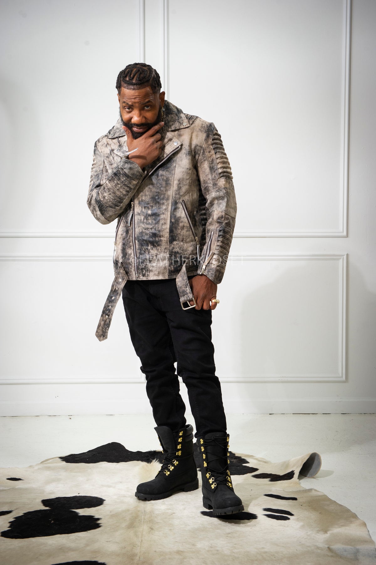 Men's Trey Biker Jacket [Marble Beige]