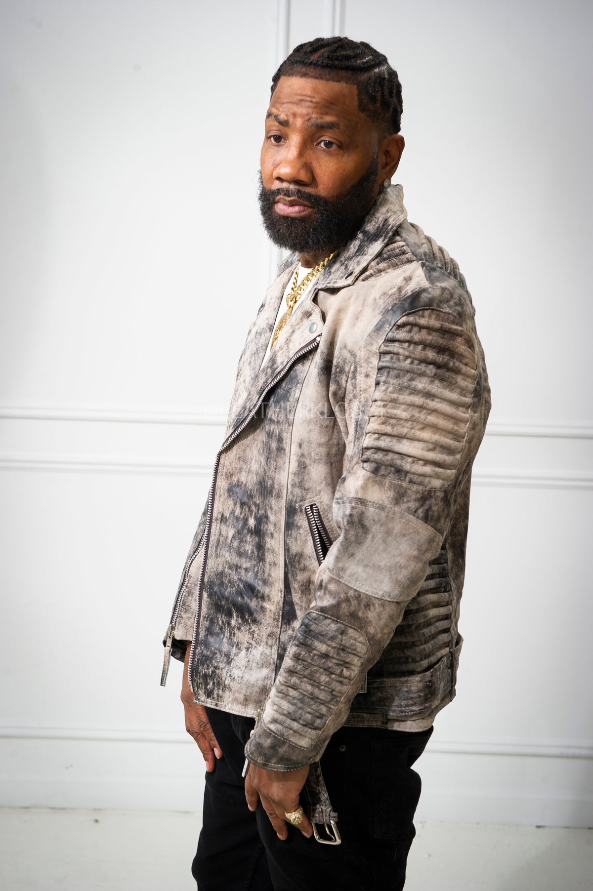 Men's Trey Biker Jacket [Marble Beige]