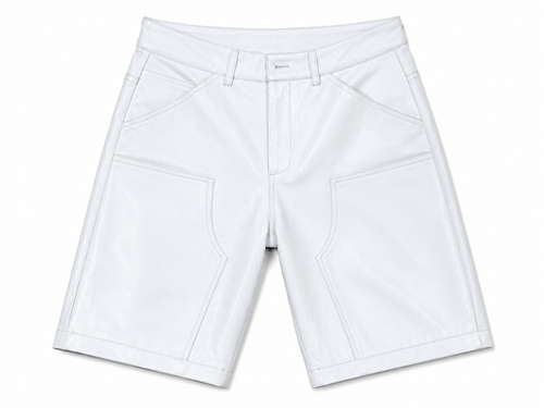 Men's Leather Carpenter Shorts [White]