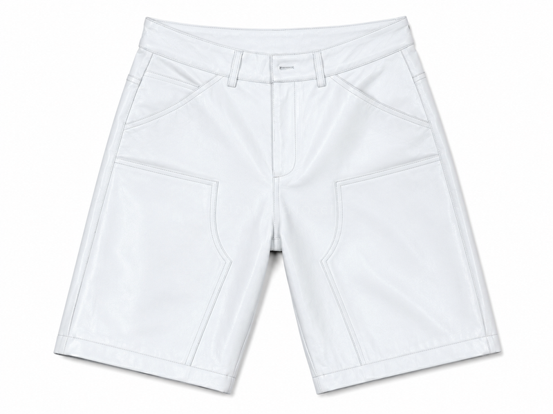 Men's Leather Carpenter Shorts [White]