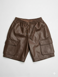 Men's Leather Cargo Shorts