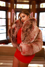 Women's Charlotte Crop Fox Bomber [Red Frosted]