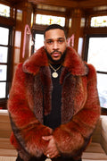 Men's Enzo Fox Fur Bomber [Red Frost]