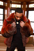 Men's Enzo Fox Fur Bomber [Red Frost]
