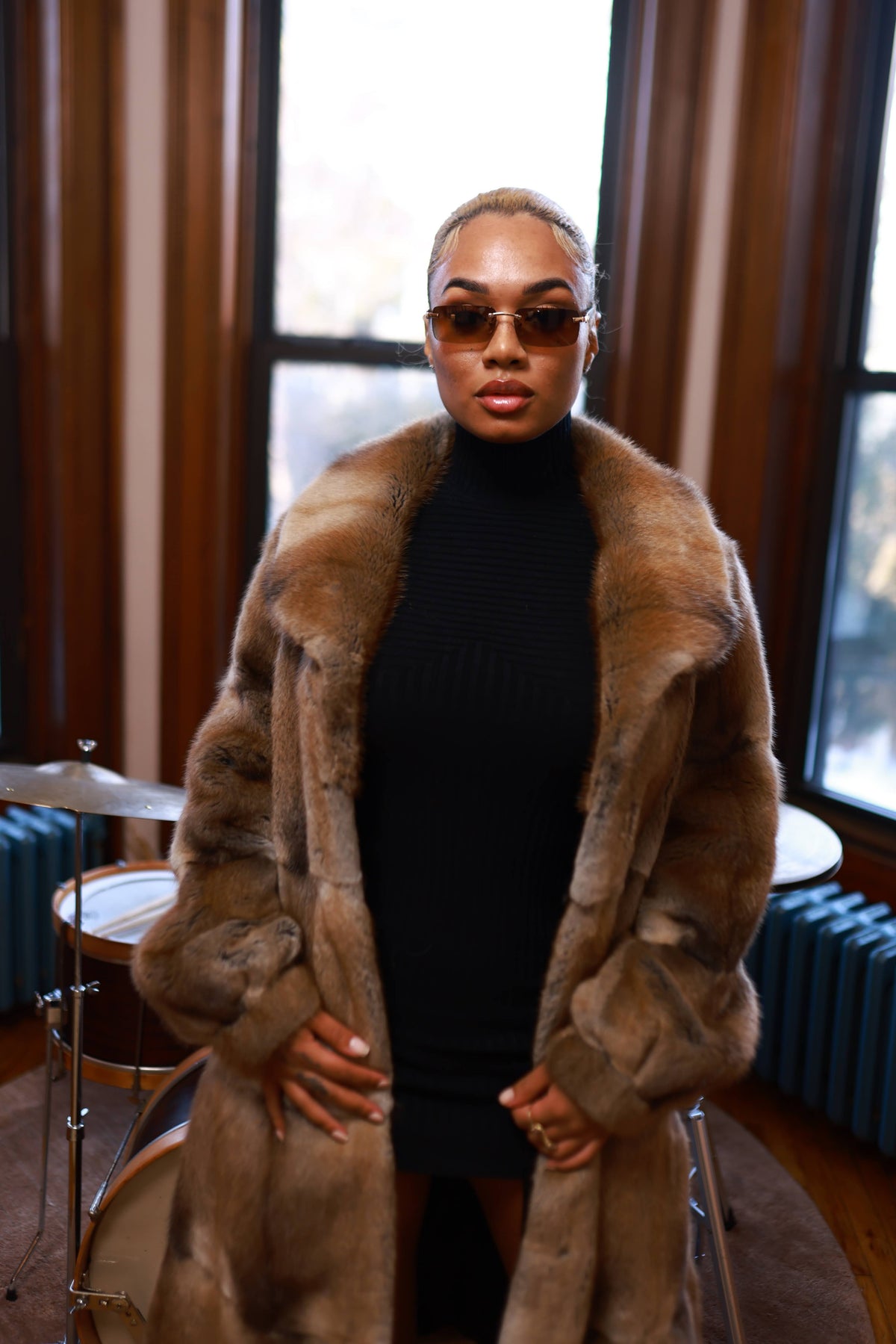 Women's Mia Mink 3/4 Coat [Natural]