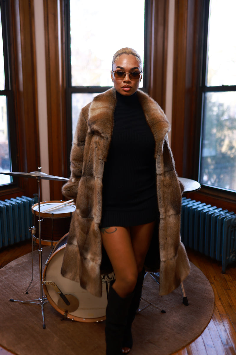 Women's Mia Mink 3/4 Coat [Natural]