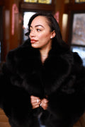Women's Ashley Convertible Fox Coat [Black]