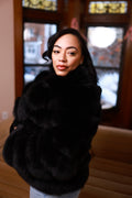 Women's Ashley Convertible Fox Coat [Black]