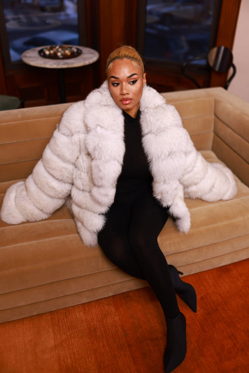 Women's Ashley Convertible Fox Coat [Natural White]