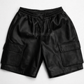 Men's Leather Cargo Shorts