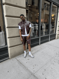 Men's Draco Leather Trucker And Shorts Set [Burgundy]