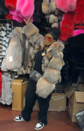 Women's Snooky Full Skin Crystal Fox Fur Bomber