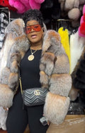 Women's Snooky Full Skin Crystal Fox Fur Bomber