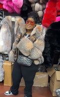Women's Snooky Full Skin Crystal Fox Fur Bomber