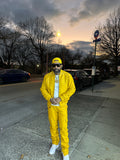 Men's Sunshine Set With Leather Stack Pants [Yellow]