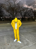 Men's Sunshine Set With Leather Stack Pants [Yellow]