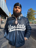 Men's Upstate Leather Jacket [Navy/White]