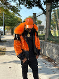 Men's The Great Pumpkin Mink Bomber Jacket [Orange/Black]