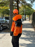 Men's The Great Pumpkin Mink Bomber Jacket [Orange/Black]