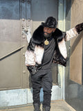 Men's Panda Mink Bomber Jacket [Black/White]