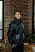 Men's Ace Tracksuit In Lambskin Leather [Black]