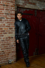 Men's Rex Set With Leather Stack Pants [Black]