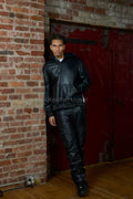 Men's Rex Set With Leather Stack Pants [Black]