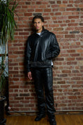 Men's Rex Set With Leather Stack Pants [Black]