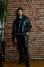Men's Rex Set With Leather Stack Pants [Black]
