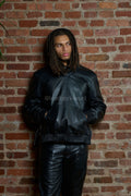 Men's Rex Set With Leather Stack Pants [Black]