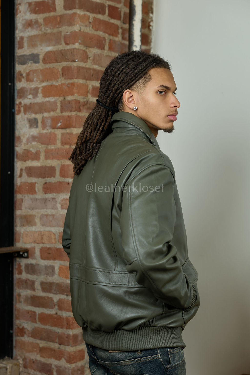 Men's Leather Pilot Aviator Bomber Jacket