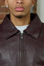 Men's Leather Pilot Aviator Bomber Jacket