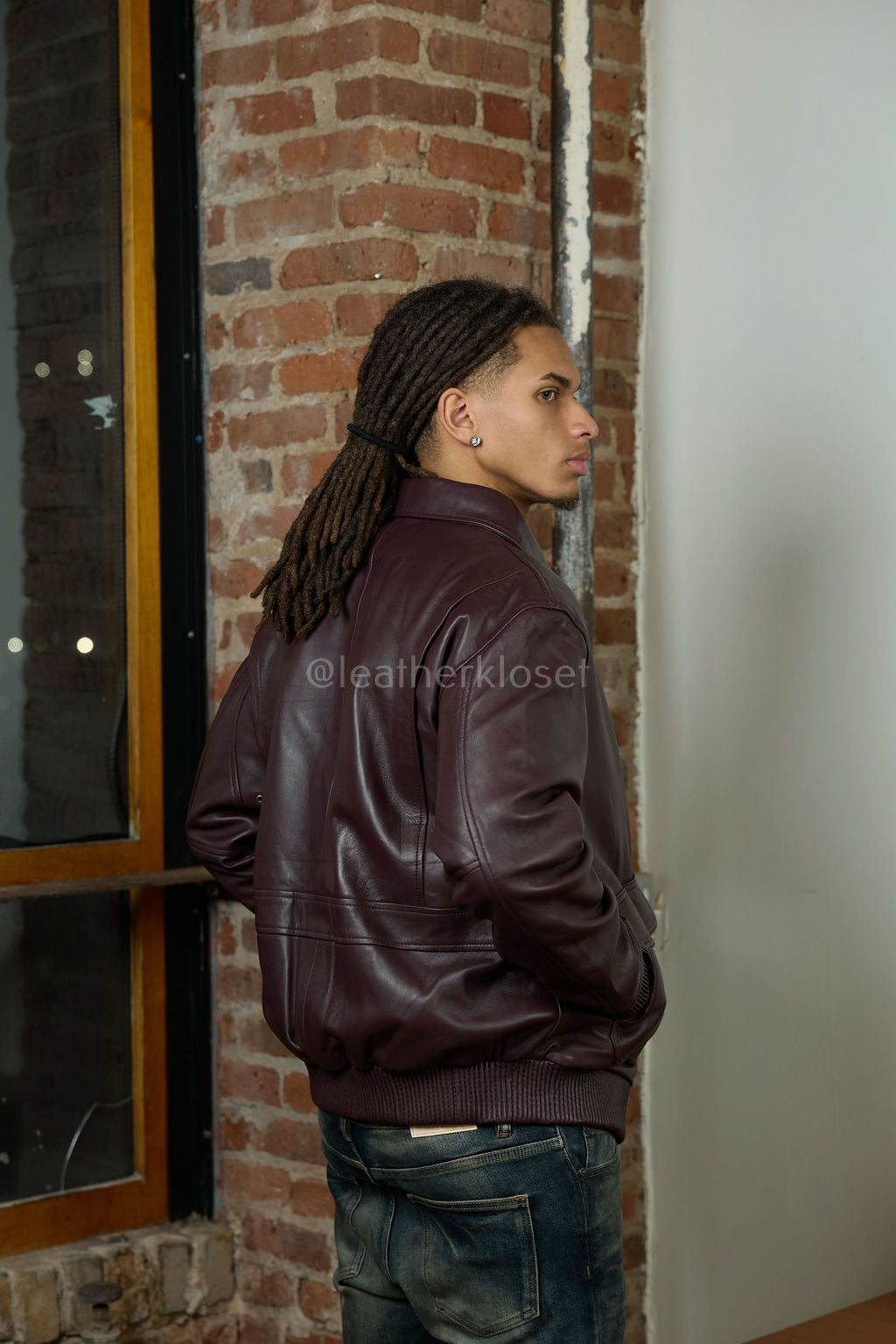 Men's Leather Pilot Aviator Bomber Jacket