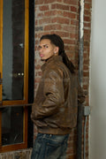 Men's Leather Pilot Aviator Bomber Jacket [Antique Brown]