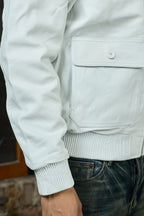 Men's Leather Pilot Aviator Bomber Jacket